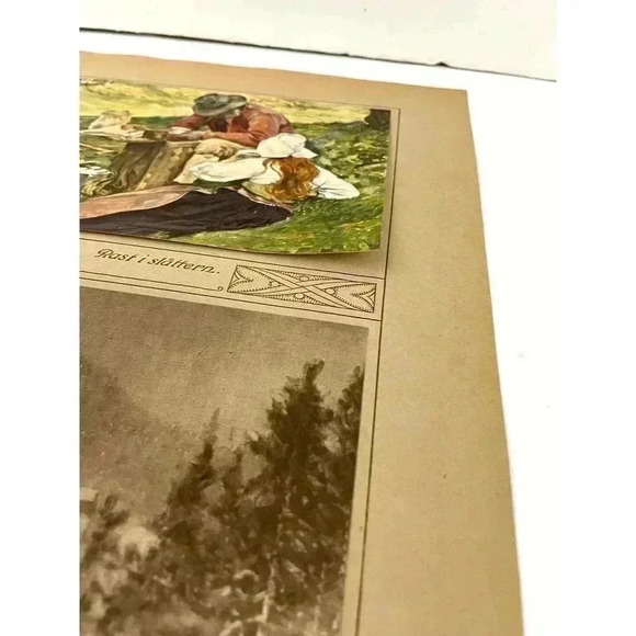 Masolle Schultzberg Sager-Nelson Ahlberg Art Print 1923 Color Etching Dual Side - Picture 5 of 10